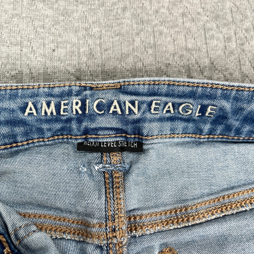 American Eagle Bootcut Flare Jeans Women 4/25x30 Blue Hi-Rise Stretch light wash - Picture 3 of 13